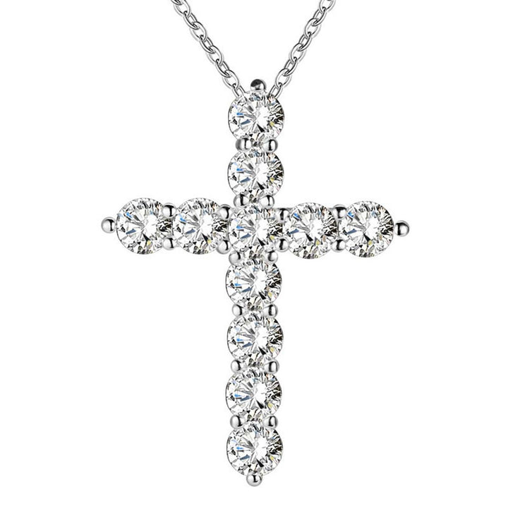 Gold Plated Cubic Zirconia Cross Necklace